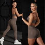 Seamless Yoga Sets Sports Fitness High Wasit Hip Lifting Pants Beauty Back Bra Suits Workout Clothes Gym Leggings Set Fo