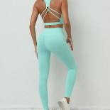 Seamless Yoga Sets Sports Fitness Hip Lifting Pants Beauty Back Nude Feel Bra Suits Workout Clothes Gym Leggings Set For