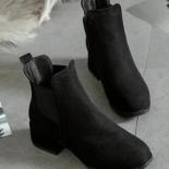 الخريف الشتاء أحذية النساء الجمل الأسود حذاء من الجلد للنساء كعب سميك الانزلاق على أحذية السيدات الأحذية بوتا الأنثوية 35 40