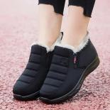النساء أحذية قصيرة أفخم الشتاء الإناث الذكور حذاء من الجلد الانزلاق على الدافئة القطن السيدات أحذية عادية كعب سميك منصة Wate