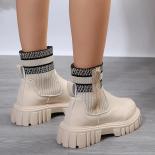 الشتاء الأحذية النسائية أحذية رياضية امرأة الأحذية موضة جولة بولي Pu حذاء من الجلد 2023 الشتاء مرونة أحذية سوداء برقبة مريحة الت