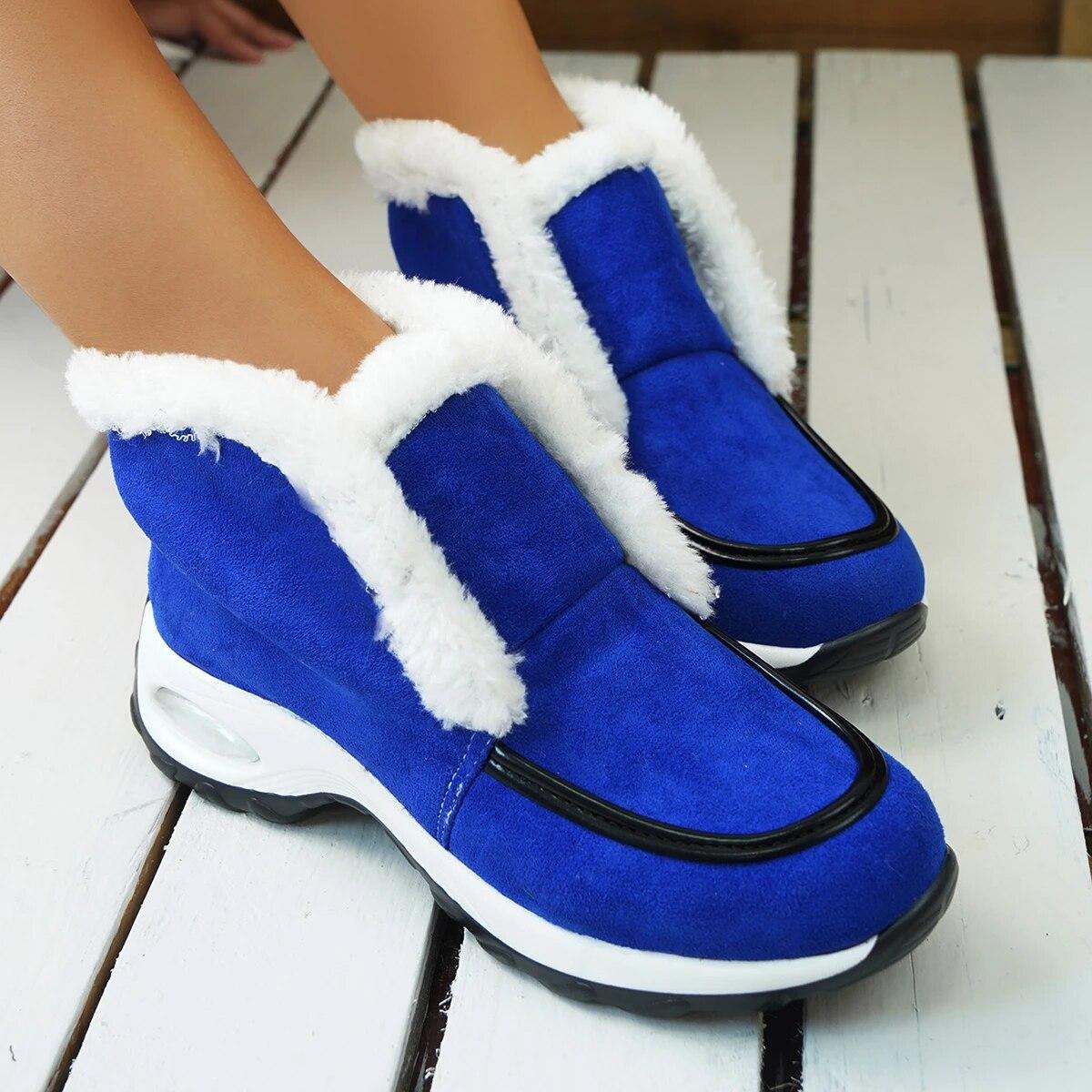 Women Boots Winter Snow Boots New High Quality Warm Plush Winter Boots Ladies Flats Heel Comfort Fashion Suede Cotton Sh