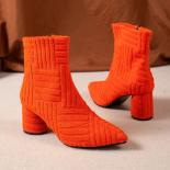 أحذية نسائية الخريف السيدات حذاء من الجلد الأخضر أشار تو الأحذية الرومانية الدنيم كعب مربع الجانب سستة الأحذية