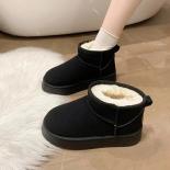 פלטפורמת קטיפה עבה מגפי שלג נשים חורף לשמור על חום פרווה נעלי כותנה אישה זמש מזויף נעל מרופדת קרסול