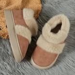 Women Ankle Chelsea Snow Boots Flats Platform Fur Short Plush Warm Boots New Winter Fashion Casual Shoes Suede Cotton Bo