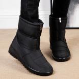 Waterproof Snow Boots For Women 2023 Winter Warm Plush Ankle Booties Front Zipper Non Slip Cotton Padded Shoes Woman Siz