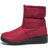 Waterproof Snow Boots For Women 2023 Winter Warm Plush Ankle Booties Front Zipper Non Slip Cotton Padded Shoes Woman Siz