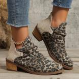 Women's Denim Boots  Autumn Pointed Suede Thick Heel Booties Women Plus Size 43 Zipper Heeled Ankle Boots
