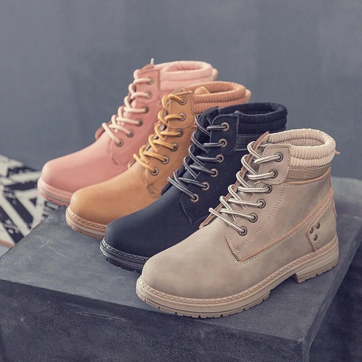2022 Ankle Boots Women Winter  Plush Warm Waterproof Short Motorcycle Boots Women's Cotton Shoes Snow Snow Boots Boots