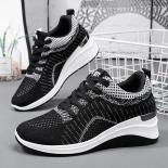 Women's Knitting Flats Lace Up Slip On Ladies Breathable Sneakers Platform Casual Comfortable Female Shoes New Spring 20