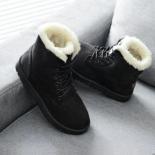 2023 Women Winter Snow Boots Warm Flat Plus Size Platform Lace Up Ladies Women's Shoes New Flock Fur Suede Ankle Boots 3