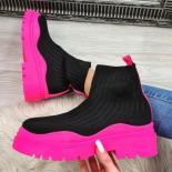 2023 אביב סתיו אופנה חדשה לנשימה מזדמנים טריזים פלטפורמה מגפי קרסול גרבי נשים נעלי גות' מגפיים