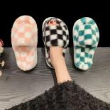 חורף חדש נשים פרווה נעלי בית צבע אחיד חדר שינה סלון אופנה פשטות פרווה מלאכותית נעלי בית חם שטוח