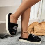 Winter New Women Fur Slippers Home Solid Color Bedroom Living Room Fashion Simplicity Faux Fur Warm Flat Slippers