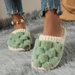 Winter New Women Fur Slippers Home Bedroom Living Solid Color Room Fashion Simplicity Faux Fur Warm Flat Slippers
