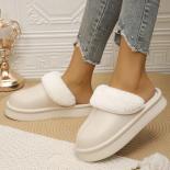 New Waterproof Cotton Slippers For Women's Indoor Warmth Preservation Plush Thick Sole Autumn/winter Feet Feeling Slippe