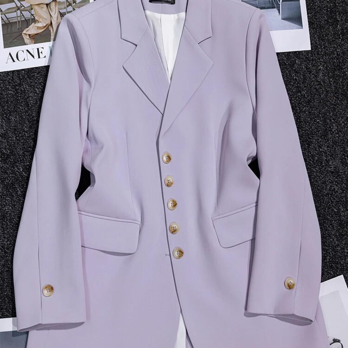 57 16 Blazer violet chemise noire femme d contract veste blazer