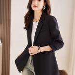 Fashion Women Formal Blazer Coat Coffee Black Female Long Sleeve Loose Ladies Jacket For Autumn Winter