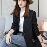 Black Pink Khaki Women Casual Blazer Coat Female Long Sleeve Single Breasted Loose Jacket For Office Ladies Work Wear