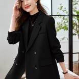 Fashion Women Blazer Pink Black Coffee Female Long Sleeve Double Breasted Loose Casual Ladies Jacket