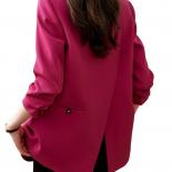 Fashion Women Blazer Pink Black Coffee Female Long Sleeve Double Breasted Loose Casual Ladies Jacket