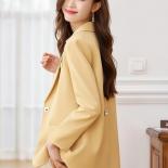Fashion Autumn Winter Women Blazer Coat Coffee Black Yellow Female Long Sleeve Loose Ladies Casual Jacket
