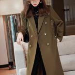 High Quality Women Thick Winter Blazer Fashion Ladies Black Yellow Coffee Long Double Breasted Jacket Coat With Sashes