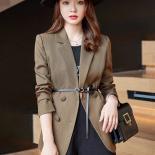 Women Black Pink Brown Apricot Blazer Coat Spring Autumn Ladies Female Long Sleeve Double Breasted Formal Jacket  Blazer