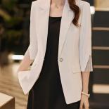 אופנה נשים בלייזר נשים נשים לבן שחור כפתור יחיד חצי שרוול ללבוש עבודה עסקית מעיל מעיל רשמי עבור ספרין