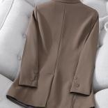 Fashion Black Coffee Khaki Women Blazer Long Sleeve Double Breasted Office Ladies Jacket Business Work Wear Formal Coat