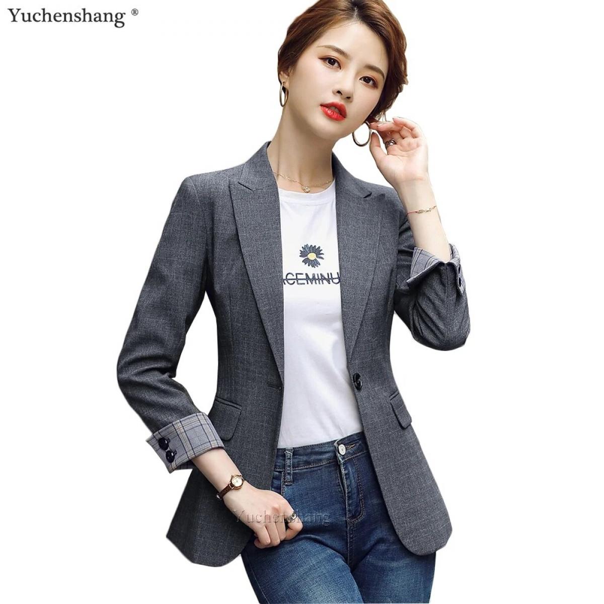 High Quality Fashion  Design Blazer Jacket Women's Green Black Blue Solid Tops For Office Lady Wear Size S4xl  Blazers