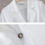Primavera verão feminino formal blazer senhoras feminino três quartos manga sólida jaqueta casaco para negócios trabalho wear