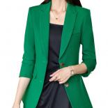 Women Formal Blazer Ladies Beige Khaki Black Green Single Breasted Female Jacket For Autumn Winter