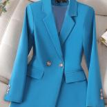 Mode automne hiver bureau dames Blazer femmes café noir bleu femme à manches longues simple boutonnage solide formel Jacke
