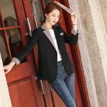 Nouveauté mode Blazer femmes noir kaki à manches longues mince tempérament veste dames manteau avec poches Blazers