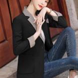  New Arrival Fashion Blazer Women Black Khaki Long Sleeve Slim Temperament Jacket Ladies Coat With Pockets  Blazers