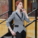 Fashion Asymmetric Double Breasted Women Girl Blazer New Arrival Gray Pink Apricot Elegant Ladies Female Winter Jacket  