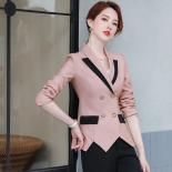 Mode asymétrique Double boutonnage femmes fille Blazer nouveauté gris rose abricot élégant dames femme veste d'hiver