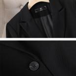 Women Long Sleeve Blazer Coat Gray Black Ladies Female Single Button Business Work Wear Jacket