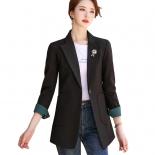 Fashion  Latest Design Ladies Blazer Jacket Women Female Casual Single Button Black Apricot Solid Coat With Pockets  Bla