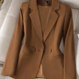 Single Breasted Brown Blazer  Business Casual Brown Blazer  New Spring Autumn Black  