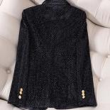 Fashion Green Black Blue Plaid Women Formal Blazer For Autumn Winter Ladies Female Long Sleeve Single Button Jacket With