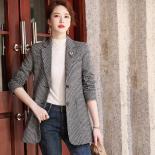 High Quality New Fashion  Design Ladies Blazer Jacket Women's Casual Single Breasted Gray Coffee Coat With Pockets  Blaz