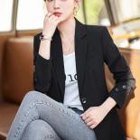 Gray Khaki Black Ladies Blazer Women Solid Slim Jacket Female Long Sleeve Single Button Casual Coat  Blazers