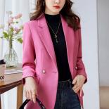 Autumn Winter Long Sleeve Women Blazer Ladies Black Pink Purple Female Business Work Wear Formal Jacket