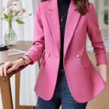 Autumn Winter Long Sleeve Women Blazer Ladies Black Pink Purple Female Business Work Wear Formal Jacket
