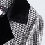 High Quality Autumn Winter Women Long Blazer Black Plaid Ladies Jacket Female Casual Coat With Belt