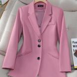 New Arrival Autumn Winter Women Loose Blazer Coat Coffee Black Pink Female Long Sleeve Single Breasted Ladies Jacket