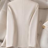 New Arrival Ladies Blazer Formal Jacket Women Long Sleeve Single Button Gray Apricot Plaid Female Work Wear Coat