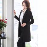 Novo inverno feminino longo blazer elegante manga longa formal para senhora do escritório preto azul vermelho blazers